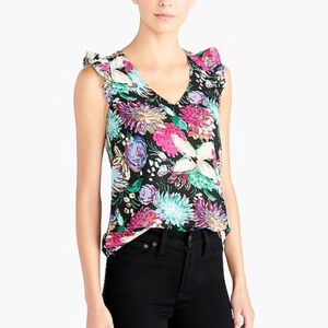 JCrew Ruffled Sleeve Top
